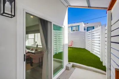 a view from the balcony of a house with a garden at Studio Verde- Free Parking, Central in San Diego