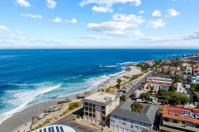 an aerial view of a beach and the ocean at Jewel of La Jolla in San Diego