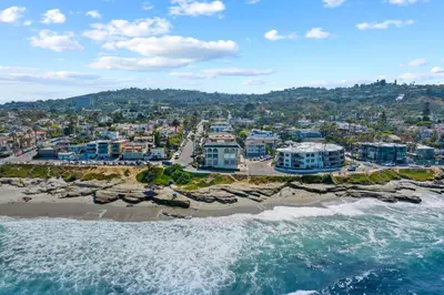 an aerial view of the beach and ocean at Jewel of La Jolla in San Diego