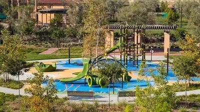 a playground with a slide in a park at Irvine Luxury 2Bedroom 2Bathroom Portola Springs in East Irvine