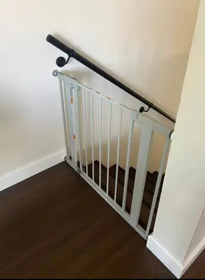 a staircase with a metal railing in a room at Entire Private Home with 3 Bedrooms 3 Bathrooms, Balcony Views, 10-mins to San Diego Gaslamp, Downtown, Available Now in National City