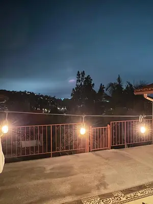 a gate at night with lights on it at Secluded Paradise Oasis with Gorgeous Pool in El Cajon