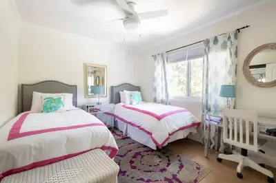 a bedroom with two beds and a window at Luxurious Family 5 Bedroom Getaway in San Diego