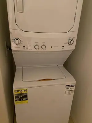 a white washer and dryer in a room at Luxury 1200 sqft 1bdrm retreat with den in Menifee