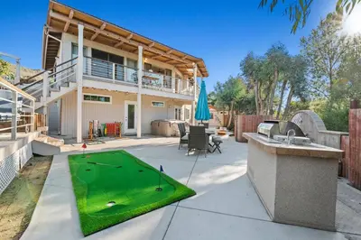 a backyard with a miniature golf course at Majestic 5BR Villa with Guesthouse, Pool & Spa in Poway