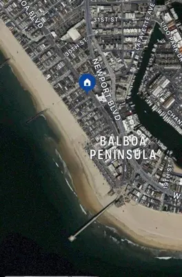 a map of a beach next to the water at Newport Beach Rendezvous in Newport Beach