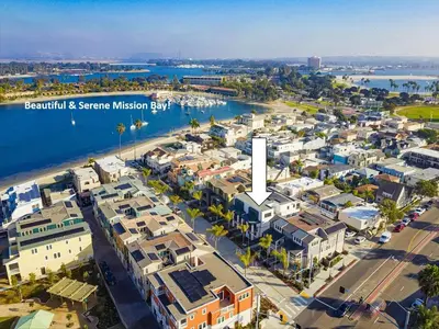 an aerial view of a city with a harbor at Bayside Cove 7 in San Diego