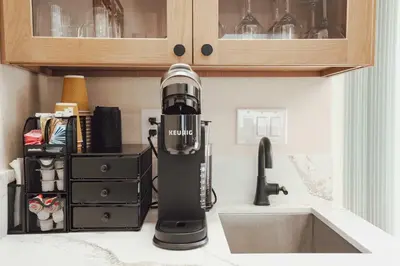 a blender sitting on a counter next to a sink at Urban Oasis - Just Remodeled in San Diego