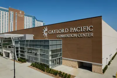 a building with a sign for a caromed pacific convention center at Gaylord Pacific Resort & Convention Center in Chula Vista