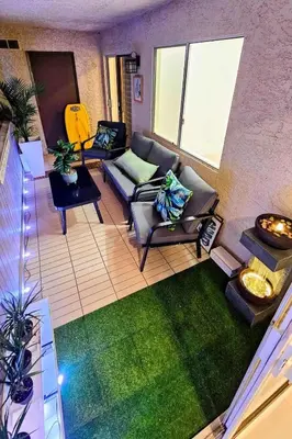 an aerial view of a living room with a couch at Ocean View, Sand, Waves & Wonder in Dana Point