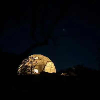 A Cozy Fireside Glamping Escape with Ridge Views