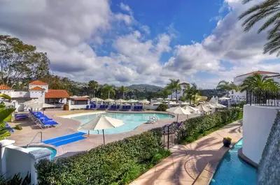a view of a pool at a resort at La Costa Condo Pool BBQ Gated Parking in Carlsbad