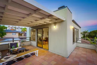 a house with a patio with a view at Beryl Bungalow in San Diego