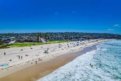 a group of people on a beach with the ocean at Ocean Park 08 in San Diego