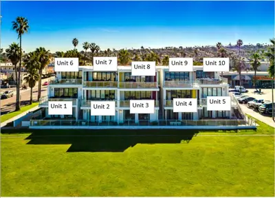 a rendering of a building with different names on it at Ocean Park 03 in San Diego