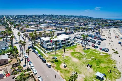 an aerial view of a city with a parking lot at Ocean Park 05 in San Diego
