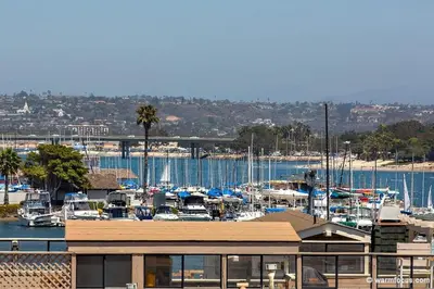 a view of a marina with boats in the water at Ocean View Luxury 2 in San Diego
