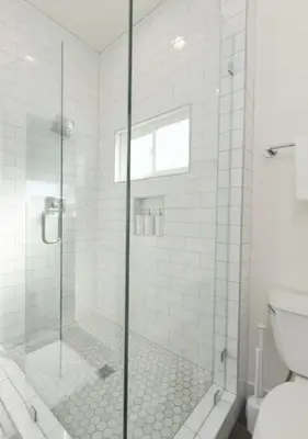 a bathroom with a shower and a toilet at Outsite San Diego - Encinitas Avocado in Encinitas