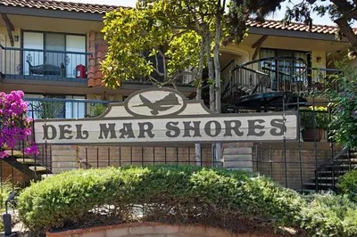 a sign for ald mar shops in front of a house at Enjoy Some Sea-clusion-DMST25 in Solana Beach