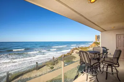 a view of the ocean from the balcony of a house at Sunnyside Up! - SBTC213 in Solana Beach