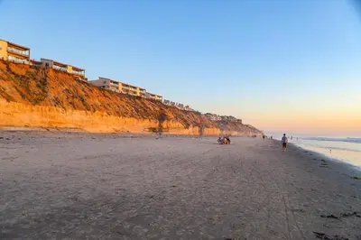 a group of people walking on a beach next to a cliff at Paradise Found! - SBTC336 in Solana Beach
