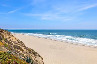 a sandy beach with the ocean in the background at Surf, Sun, Sand - SUR106 in Solana Beach