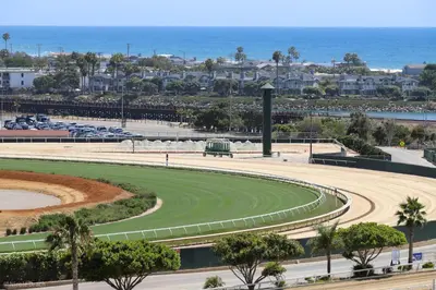 a golf course with the ocean in the background at Torrey View Hideaway in San Diego