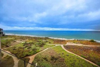 an aerial view of the ocean from a house at Enchanting Oasis - SONG72 in Solana Beach