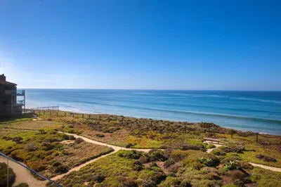 an aerial view of a beach with the ocean at Enchanting Oasis - SONG72 in Solana Beach