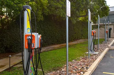 a row of parking meters on the side of a road at Villa del Pacifico - SONG20 in Solana Beach