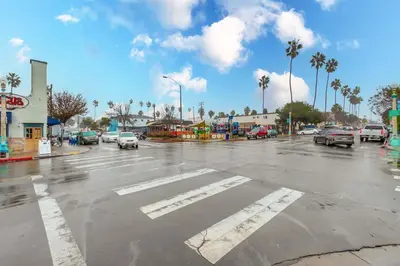 an empty parking lot with cars parked in a parking lot at 3 blocks to ocean luxury patio nightlife in San Diego