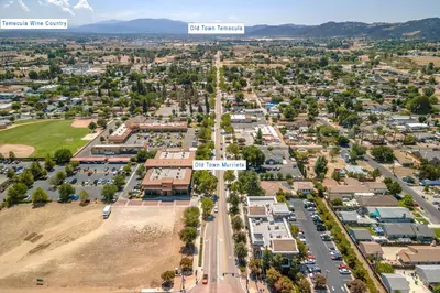 an aerial view of a town with a street at Hutchison Estate, Guest Suite 1 in Murrieta