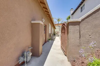 a hallway of a building with a fire hydrant at Private and Spacious Deluxe Rolling Hills Ranch Gem in Chula Vista