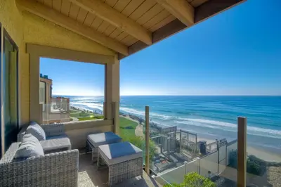 a balcony with a view of the ocean at 441 S Sierra - Unit 301 in Solana Beach