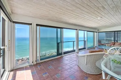 a living room with a view of the ocean at 1923 S Pacific in Oceanside