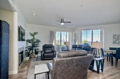 a living room with a couch and a table at 4025 Canario Street in Carlsbad