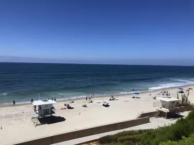 a group of people on a beach near the ocean at 190 Walnut in Carlsbad