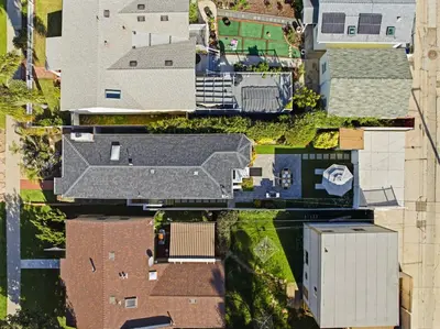 an overhead view of houses in a city at Newly Renovated Pacific Beach Home with Private Yard and AC in San Diego