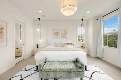 a bedroom with a large bed and a window at Grand Luxury 4BD Estate in Irvine in Irvine