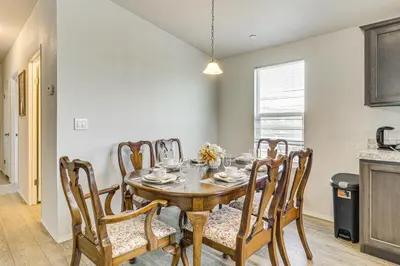 a dining room with a table and chairs at Near Ramona Wineries Mtn-View Haven with Large Yard in Ramona