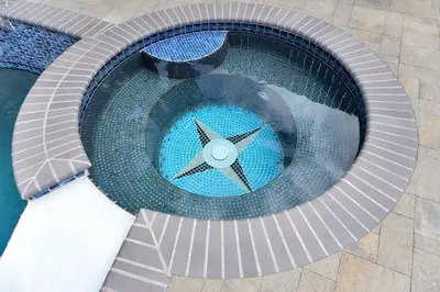 an overhead view of a swimming pool at Serene hillside oasis with pool - 20 min to beach in Oceanside