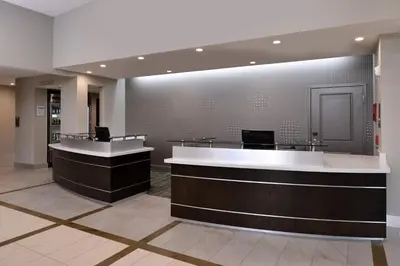 a lobby with a reception counter in a hospital at Residence Inn by Marriott Temecula Murrieta in Murrieta