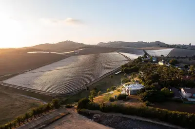 an aerial view of a large field of crops at Large Home With Sauna in Vista