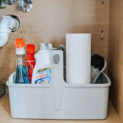 a white container with toilet paper and products in it at Entire Private Home with 3 Bedrooms 2 Bathrooms, Gated Yard, 100 inch TV, 1 Gbps WiFi, Available Now in San Diego