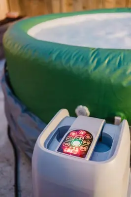 a remote control sitting inside of a inflatable toy tub at Entire Private Home with 3 Bedrooms 2 Bathrooms, Hot Tub, Garage, King Bed, Available Now in Spring Valley