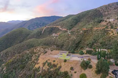 an aerial view of a house on a mountain at Unique Mountain Gem-Sauna Hot Tub Scenic View in Julian