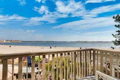 a view of the beach from the deck at Bayfront Oasis Close to Boardwalk and Water in San Diego