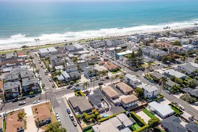an aerial view of a city next to the ocean at Carlsbad Cottage - Remodeled in Carlsbad