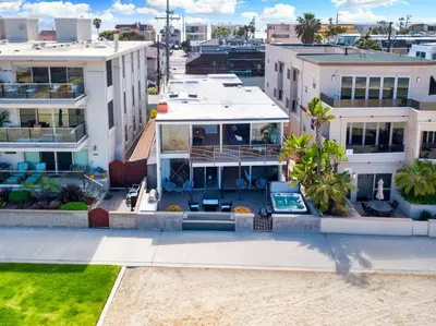 an aerial view of a house at Boardwalk Studio Shared Hot Tub and Patio in San Diego