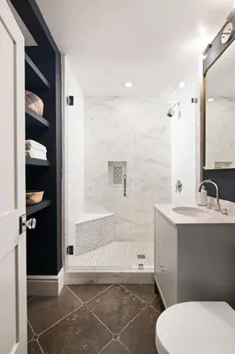 a bathroom with a shower and a toilet and a sink at Modern Coastal La Jolla Gem in San Diego